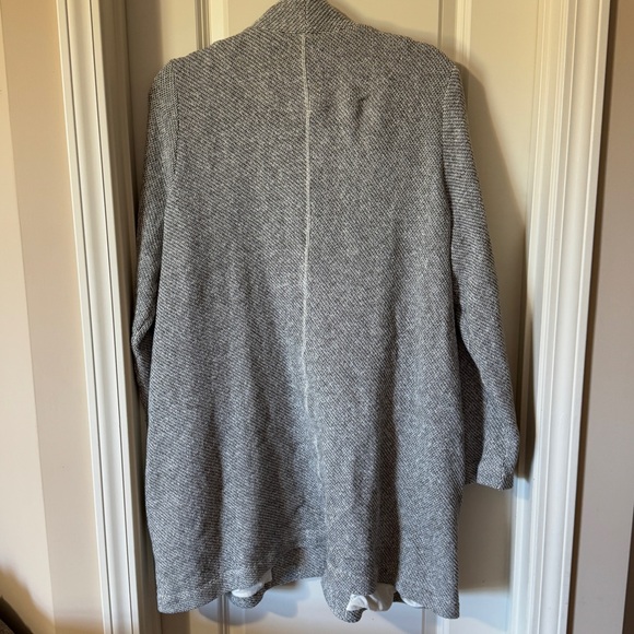 Eileen Fisher Open Front Waterfall Cardigan Organic Cotton - Picture 2 of 6